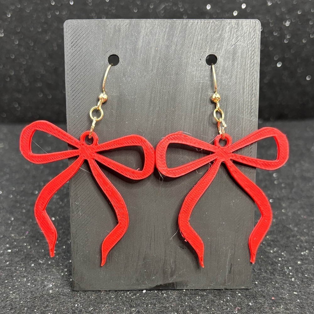 Red Bow Earrings
